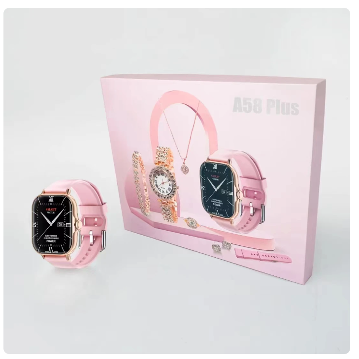 🎁 Gift Pack A58 Smart Watch 5 in 1 ساعة ذكية A58 متعددة الوظائف (5 في 1) - هدية