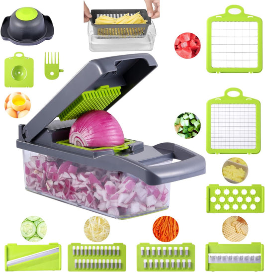 Nicer Dicer: All-in-One Fruit & Vegetable Cutter Set نايسر دايسر: مجموعة تقطيع الفواكه والخضراوات المتكاملة